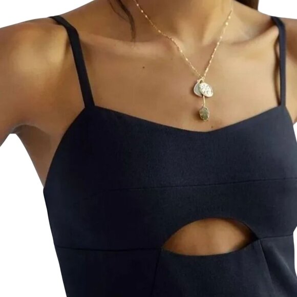 Anthropologie x Mare Mare Cut Out Shift Mini Dress Navy Med Petite NWT - Picture 4 of 6